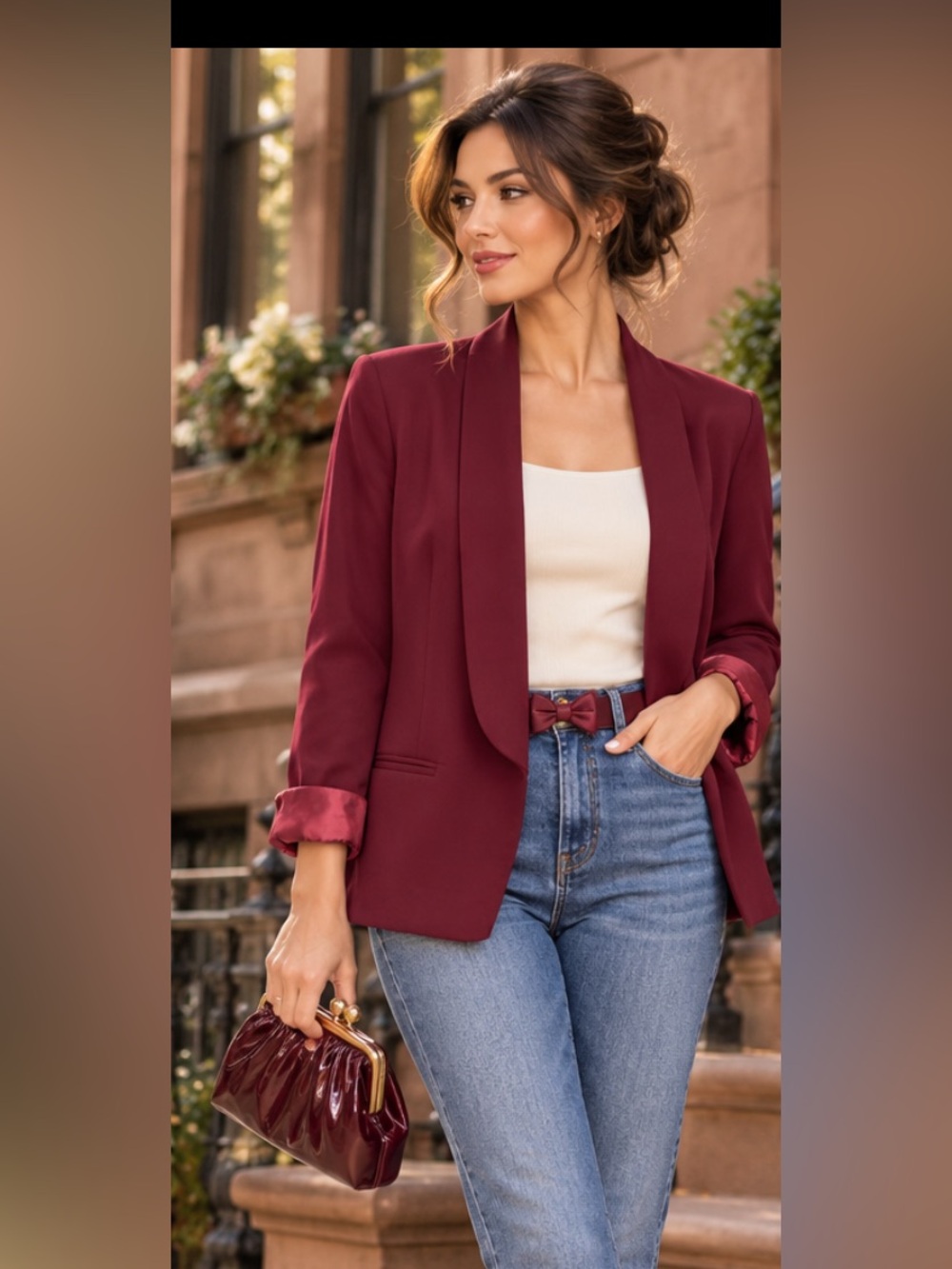 Decree Burgundy Blazer Size Large